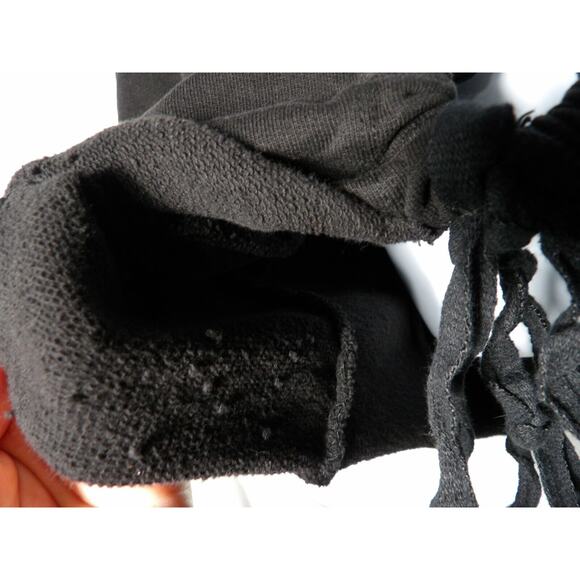 Vivian Shyu Black Cardigan Sweatshirt Medium Cinch Hem Open Tie Minimalist READ - Picture 2 of 16